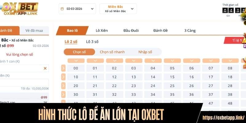 Hình thức lô đề ăn lớn tại Oxbet