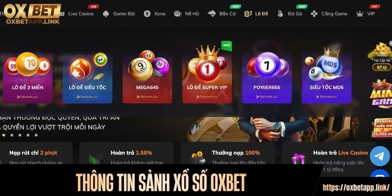 Thông tin sảnh xổ số Oxbet