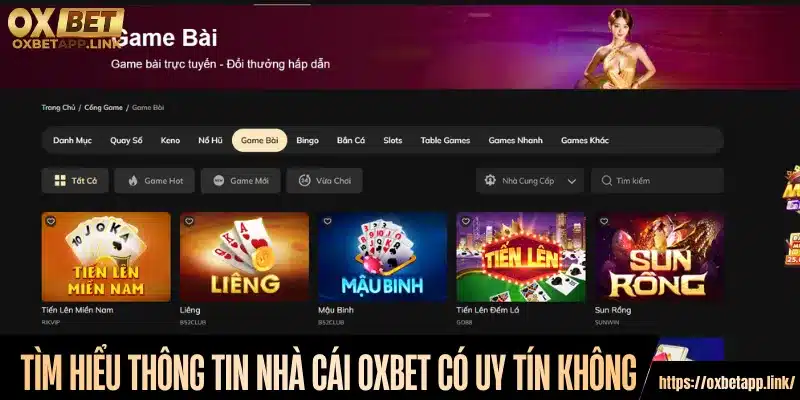 Tìm hiểu thông tin nhà cái Oxbet có uy tín không